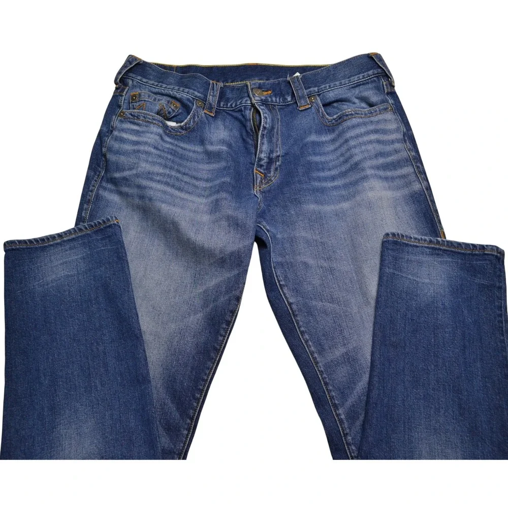 True Religion Geno Relaxed Jeans Distressed Denim Size 38 Men's Vintage Y2K Logo